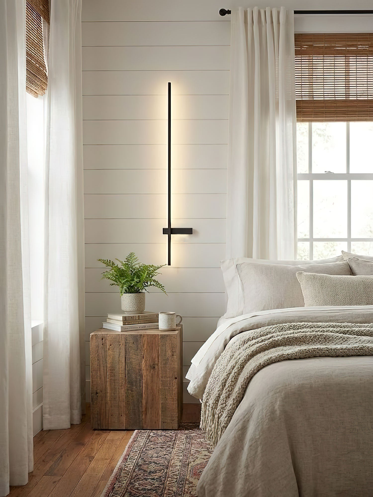 Adeline Linear Wall Sconce Dimmable Slim Bedroom Living Room Hallway — Black 23 to 47 Inch