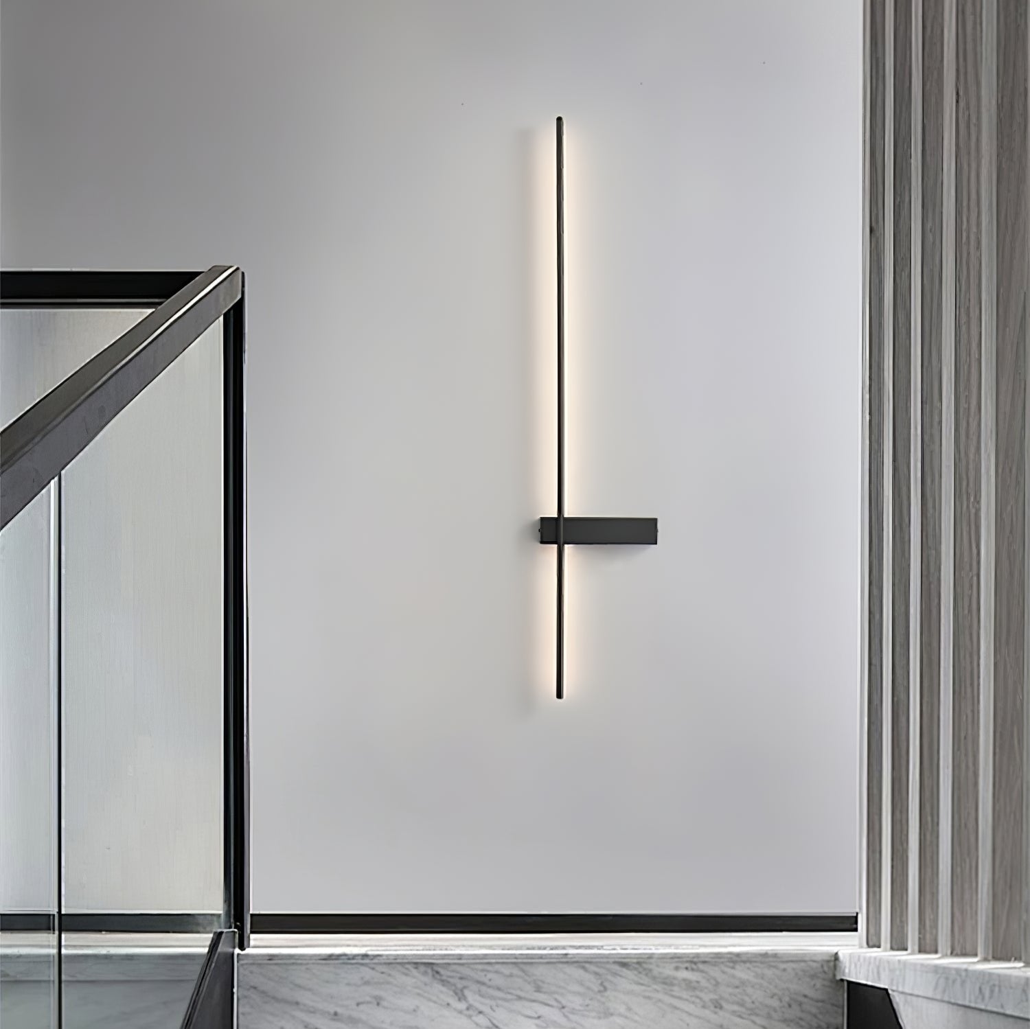 Adeline Linear Wall Sconce Dimmable Slim Bedroom Living Room Hallway — Black 23 to 47 Inch