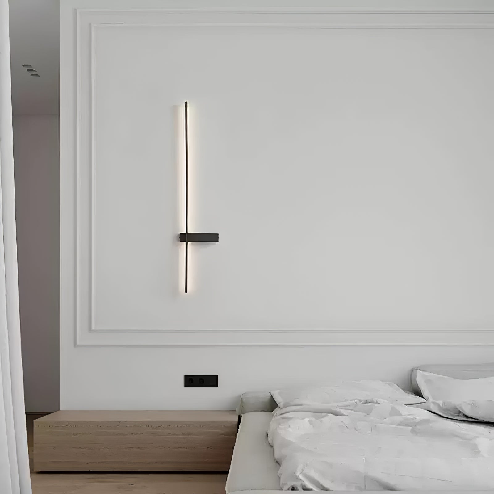 Adeline Linear Wall Sconce Dimmable Slim Bedroom Living Room Hallway — Black 23 to 47 Inch