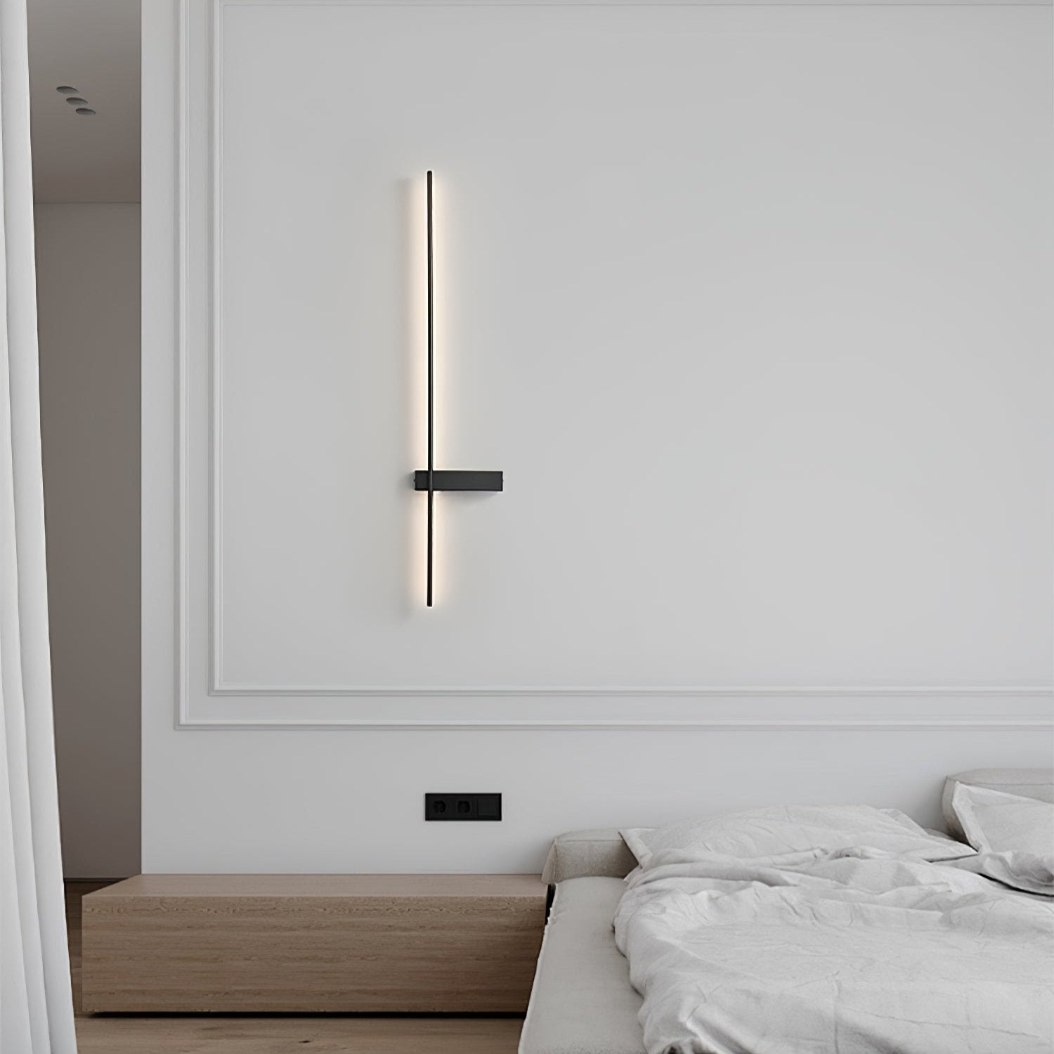 Adeline Linear Wall Sconce Dimmable Slim Bedroom Living Room Hallway — Black 23 to 47 Inch