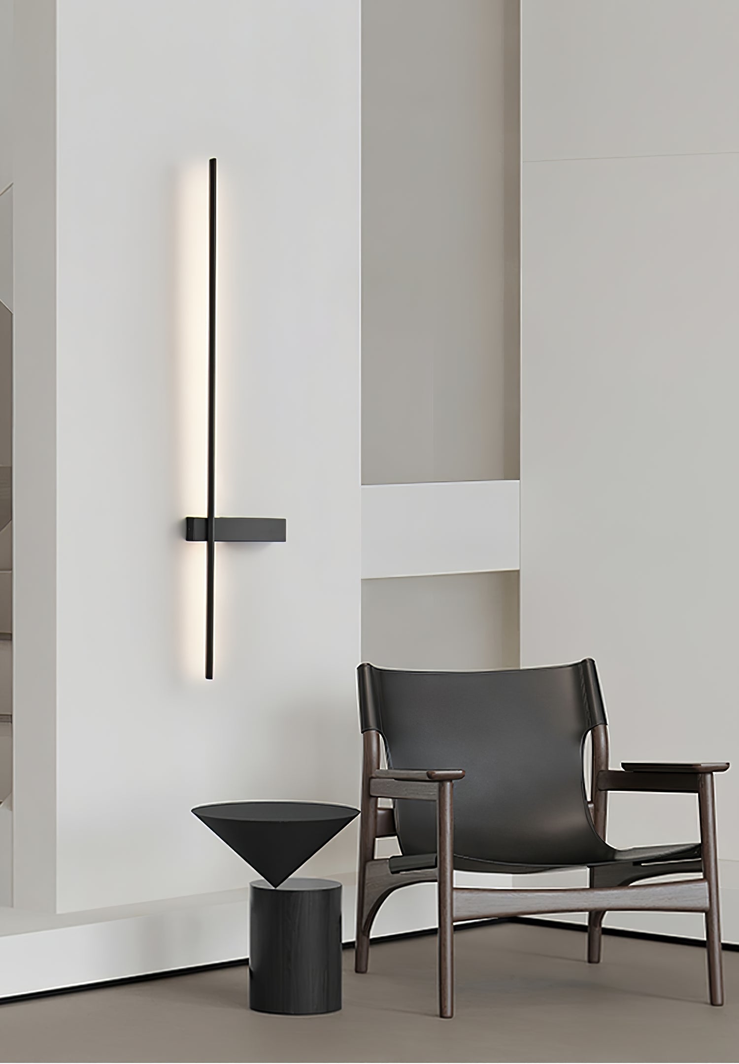Adeline Linear Wall Sconce Dimmable Slim Bedroom Living Room Hallway — Black 23 to 47 Inch