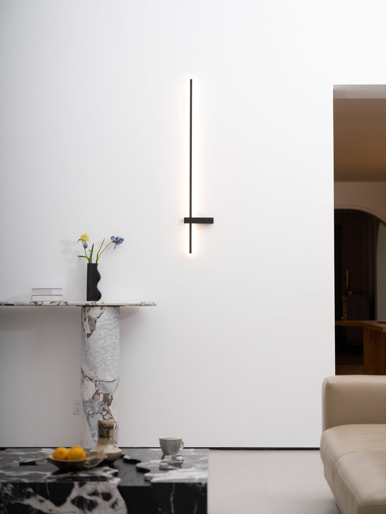 Adeline Linear Wall Sconce Dimmable Slim Bedroom Living Room Hallway — Black 23 to 47 Inch