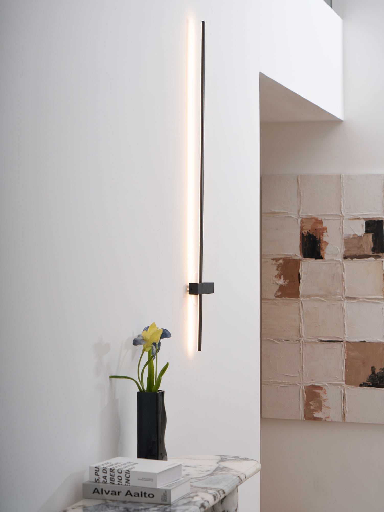 Adeline Linear Wall Sconce Dimmable Slim Bedroom Living Room Hallway — Black 23 to 47 Inch