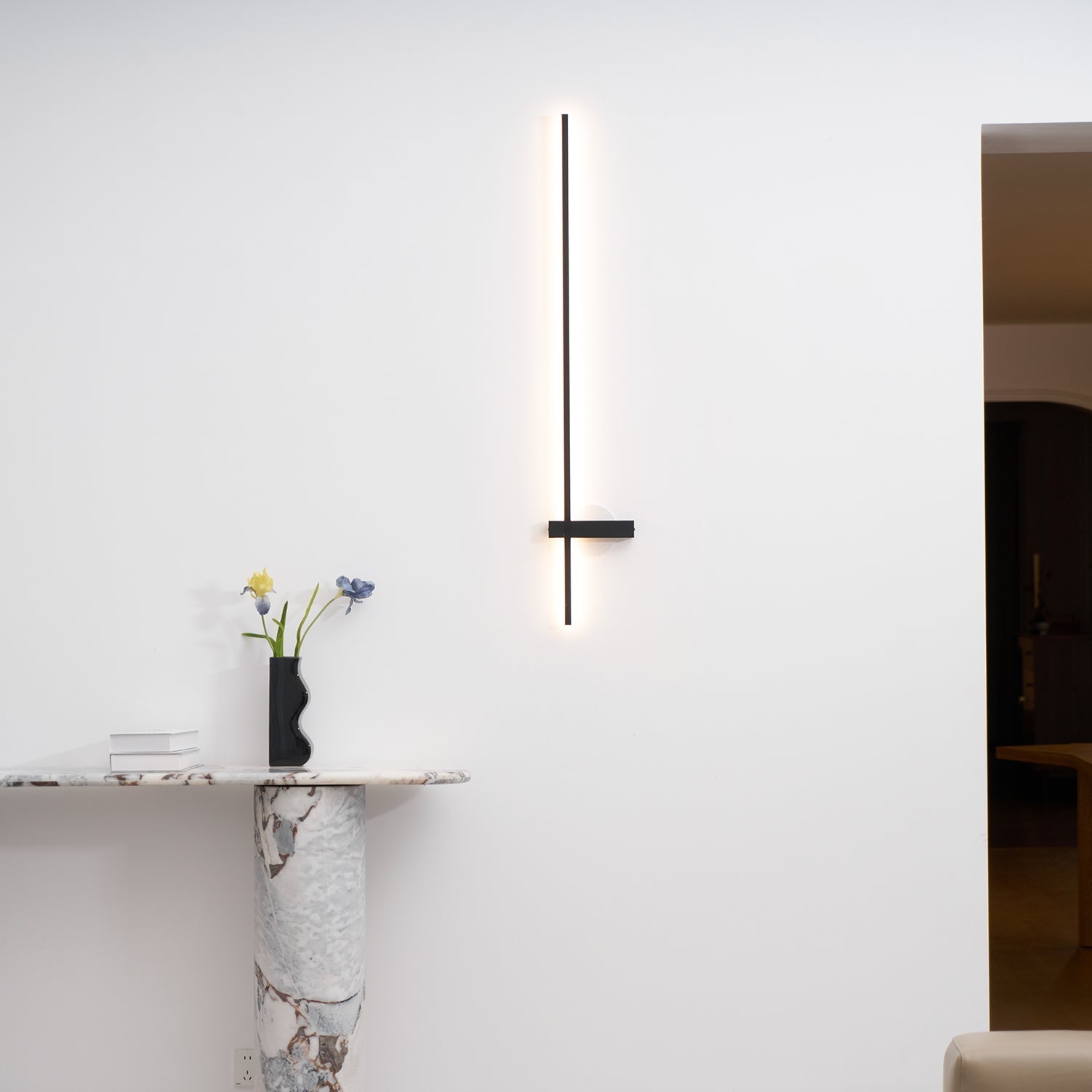 Adeline Linear Wall Sconce Dimmable Slim Bedroom Living Room Hallway — Black 23 to 47 Inch