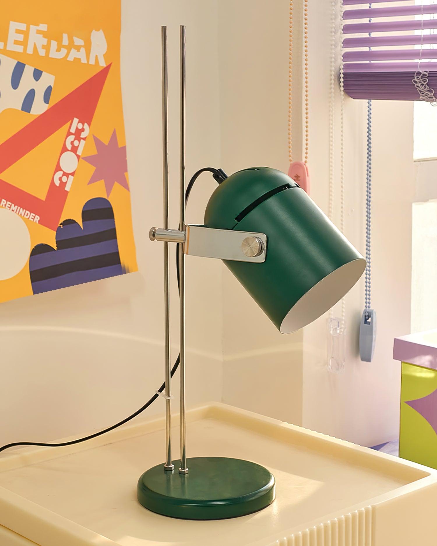 Adjustable Liftable LED Desk Lamp Height Adjustable Home Office Bedroom — Chrome Orange Green