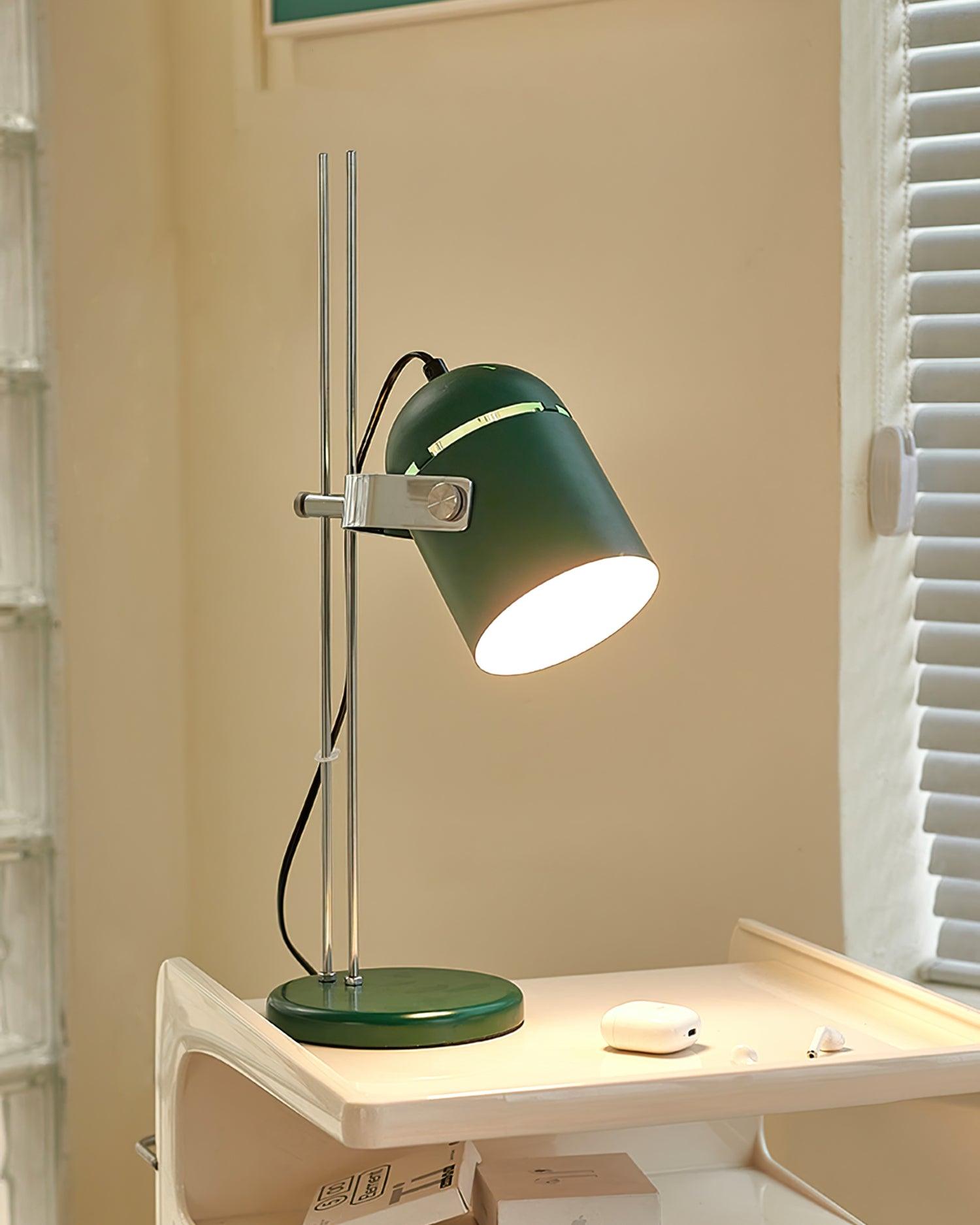 Adjustable Liftable LED Desk Lamp Height Adjustable Home Office Bedroom — Chrome Orange Green