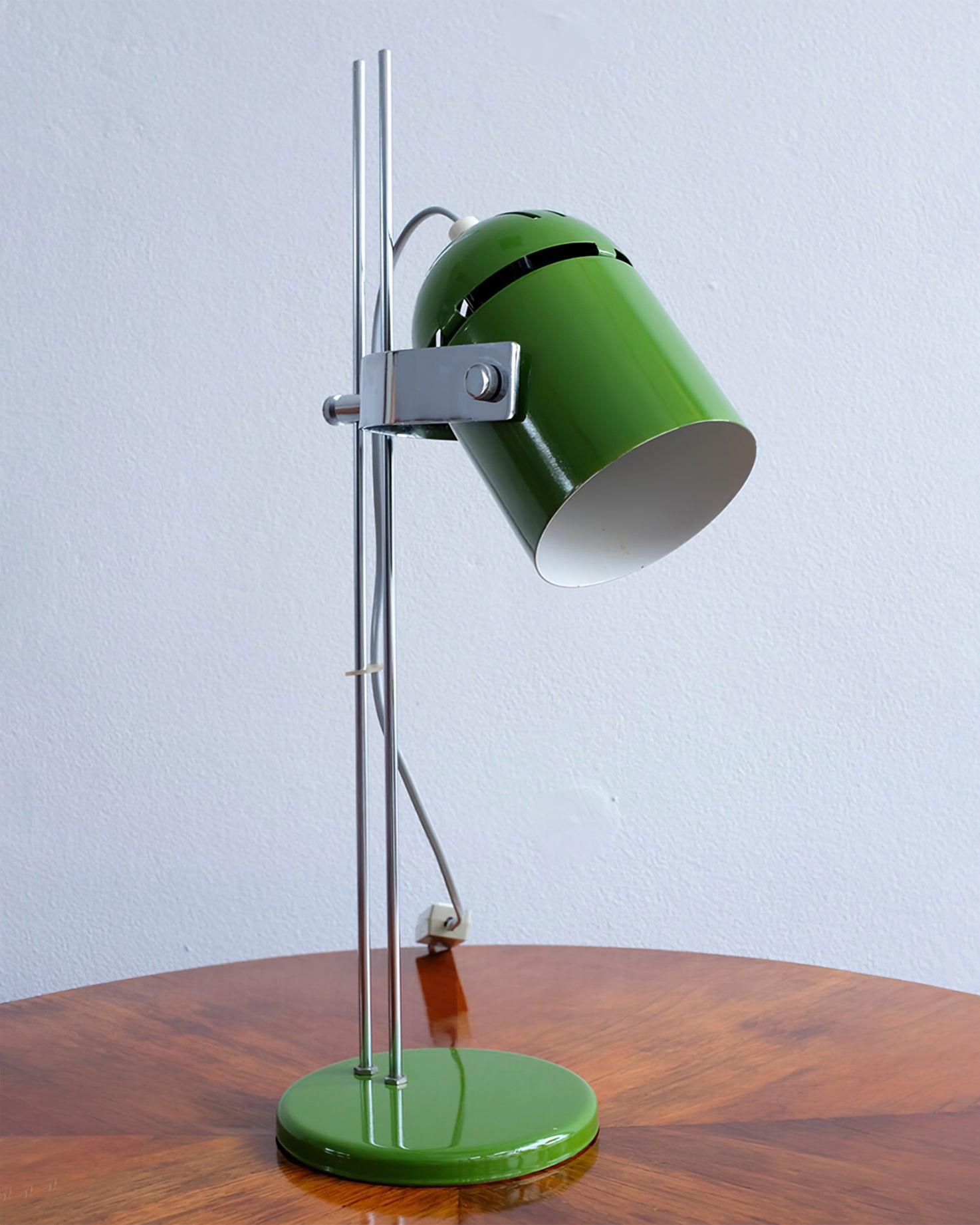 Adjustable Liftable LED Desk Lamp Height Adjustable Home Office Bedroom — Chrome Orange Green