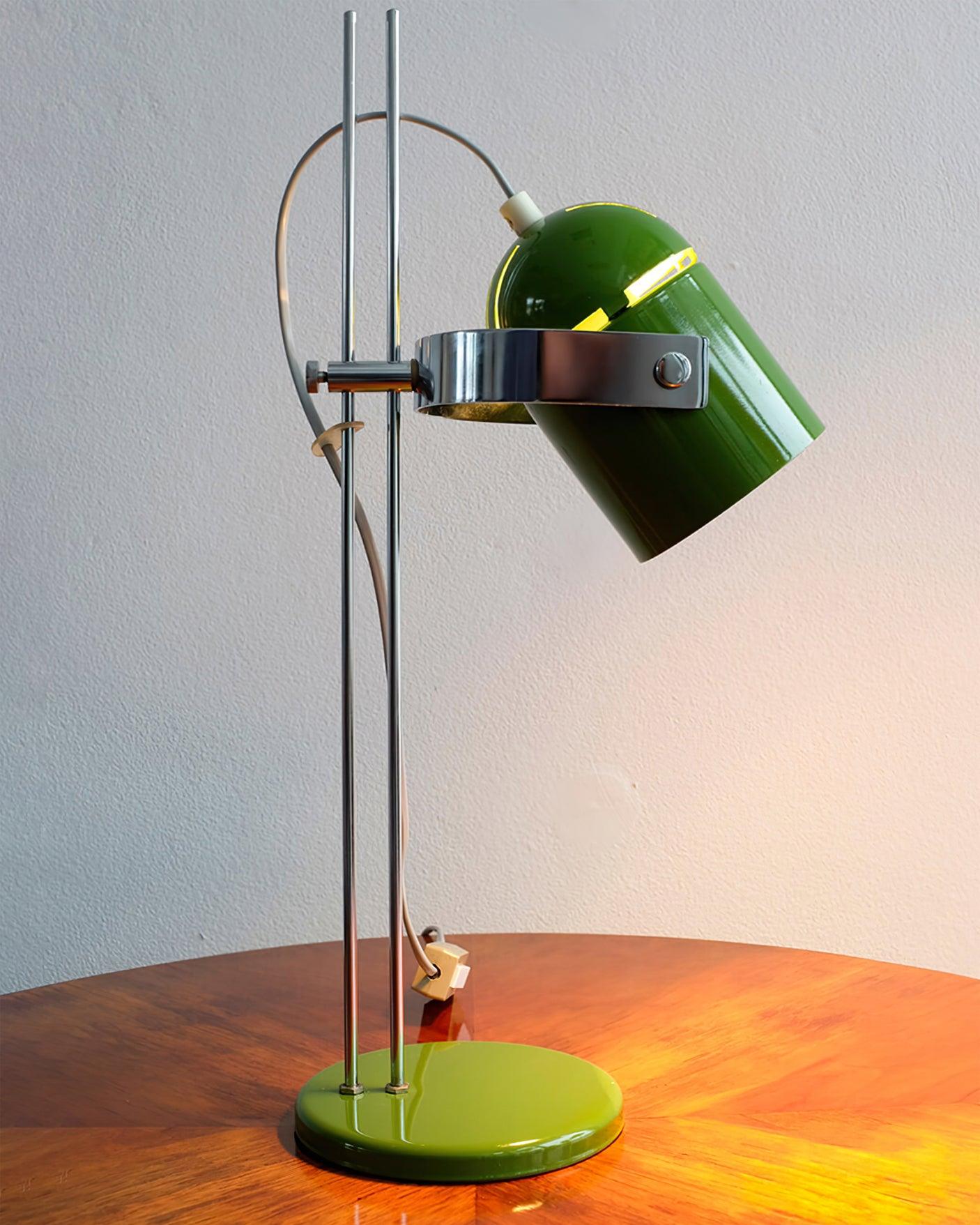 Adjustable Liftable LED Desk Lamp Height Adjustable Home Office Bedroom — Chrome Orange Green