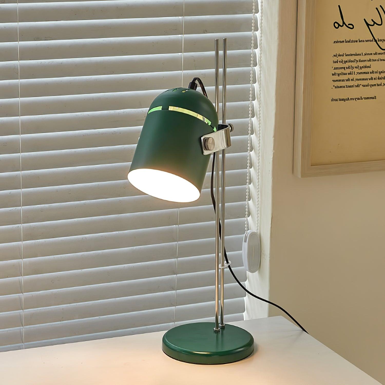 Adjustable Liftable LED Desk Lamp Height Adjustable Home Office Bedroom — Chrome Orange Green