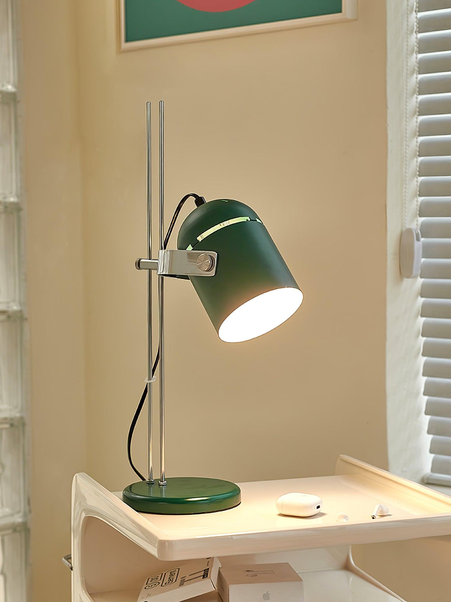 Adjustable Liftable LED Desk Lamp Height Adjustable Home Office Bedroom — Chrome Orange Green