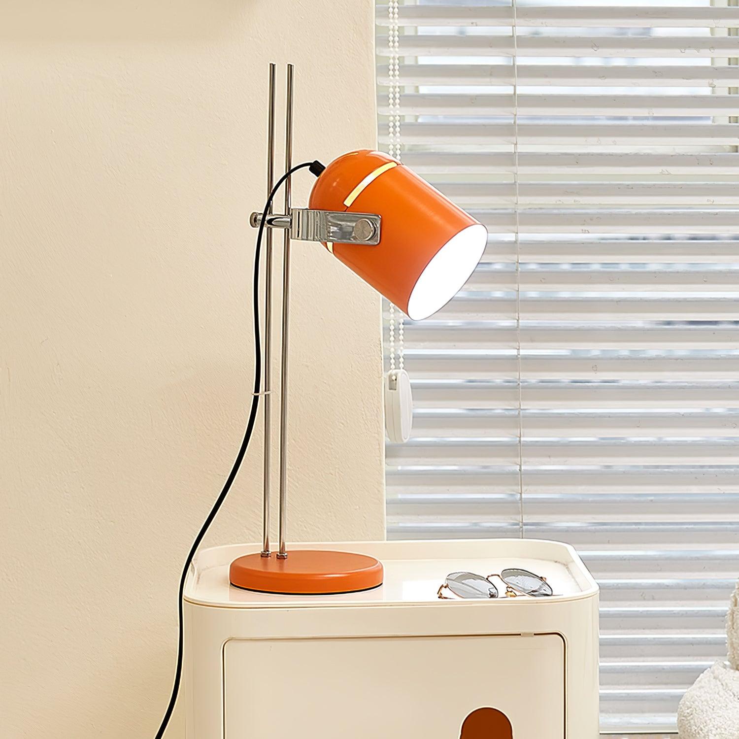 Adjustable Liftable LED Desk Lamp Height Adjustable Home Office Bedroom — Chrome Orange Green