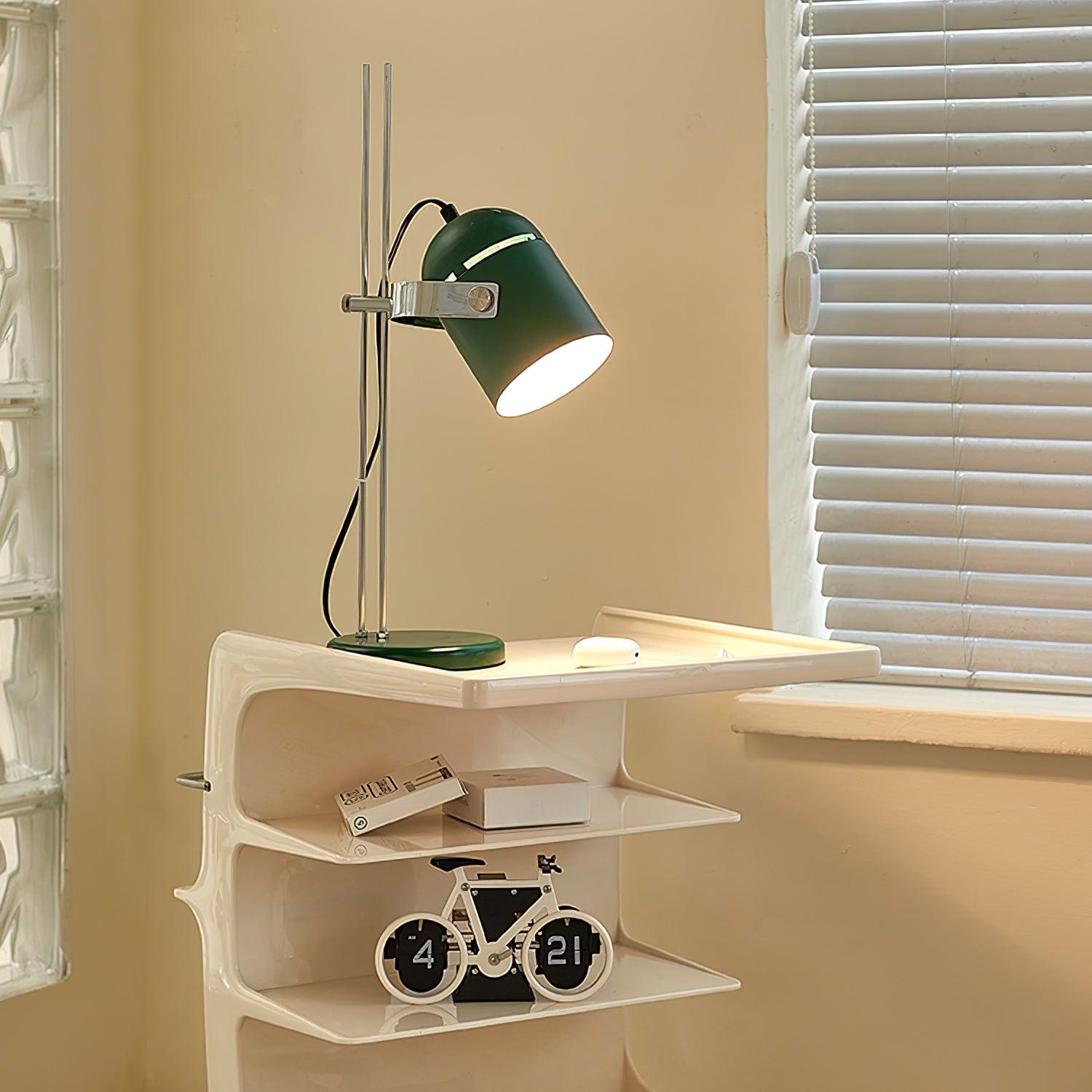 Adjustable Liftable LED Desk Lamp Height Adjustable Home Office Bedroom — Chrome Orange Green