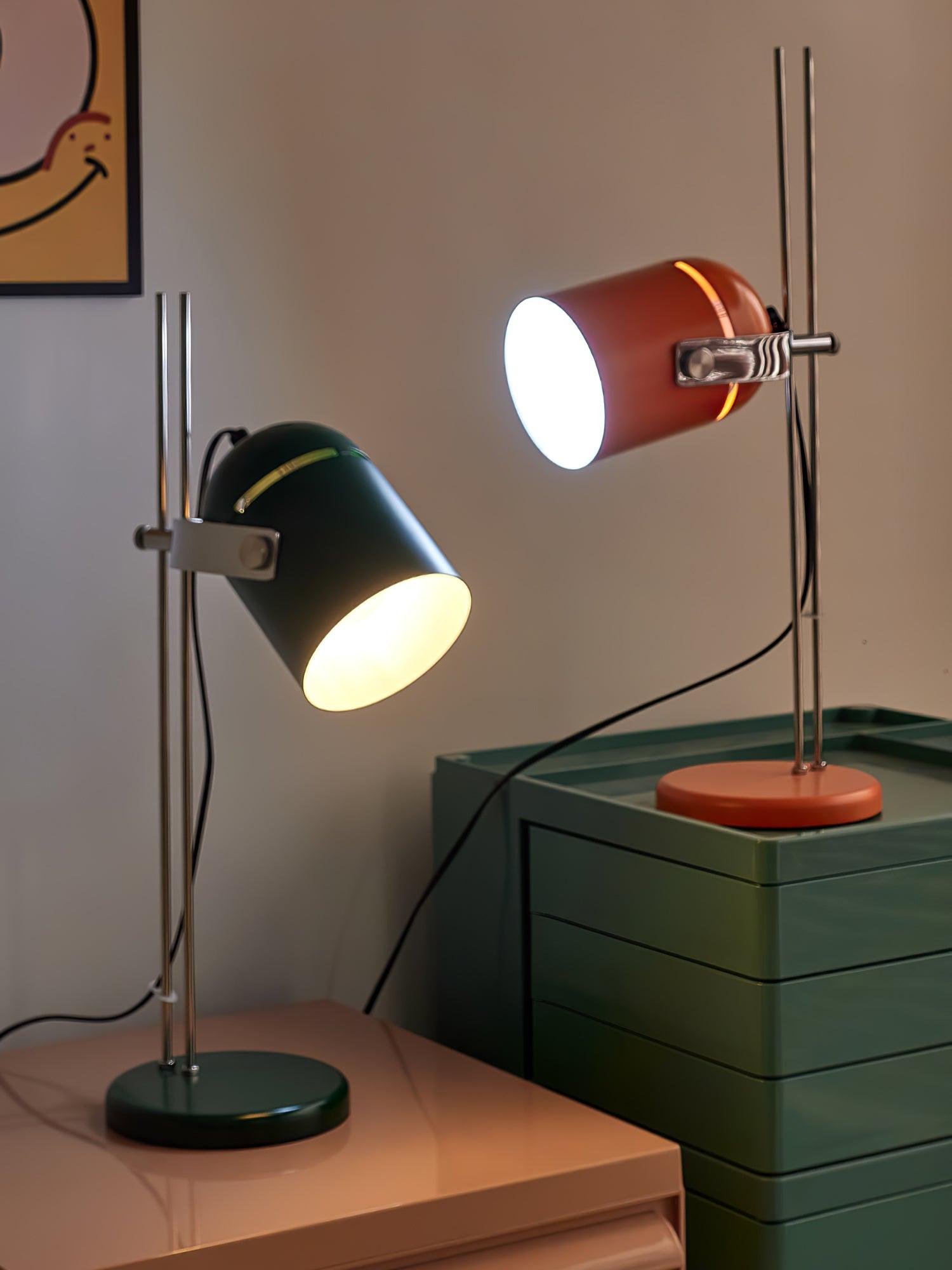 Adjustable Liftable LED Desk Lamp Height Adjustable Home Office Bedroom — Chrome Orange Green