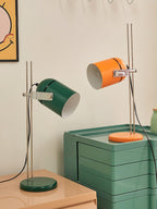 Adjustable Liftable LED Desk Lamp Height Adjustable Home Office Bedroom — Chrome Orange Green