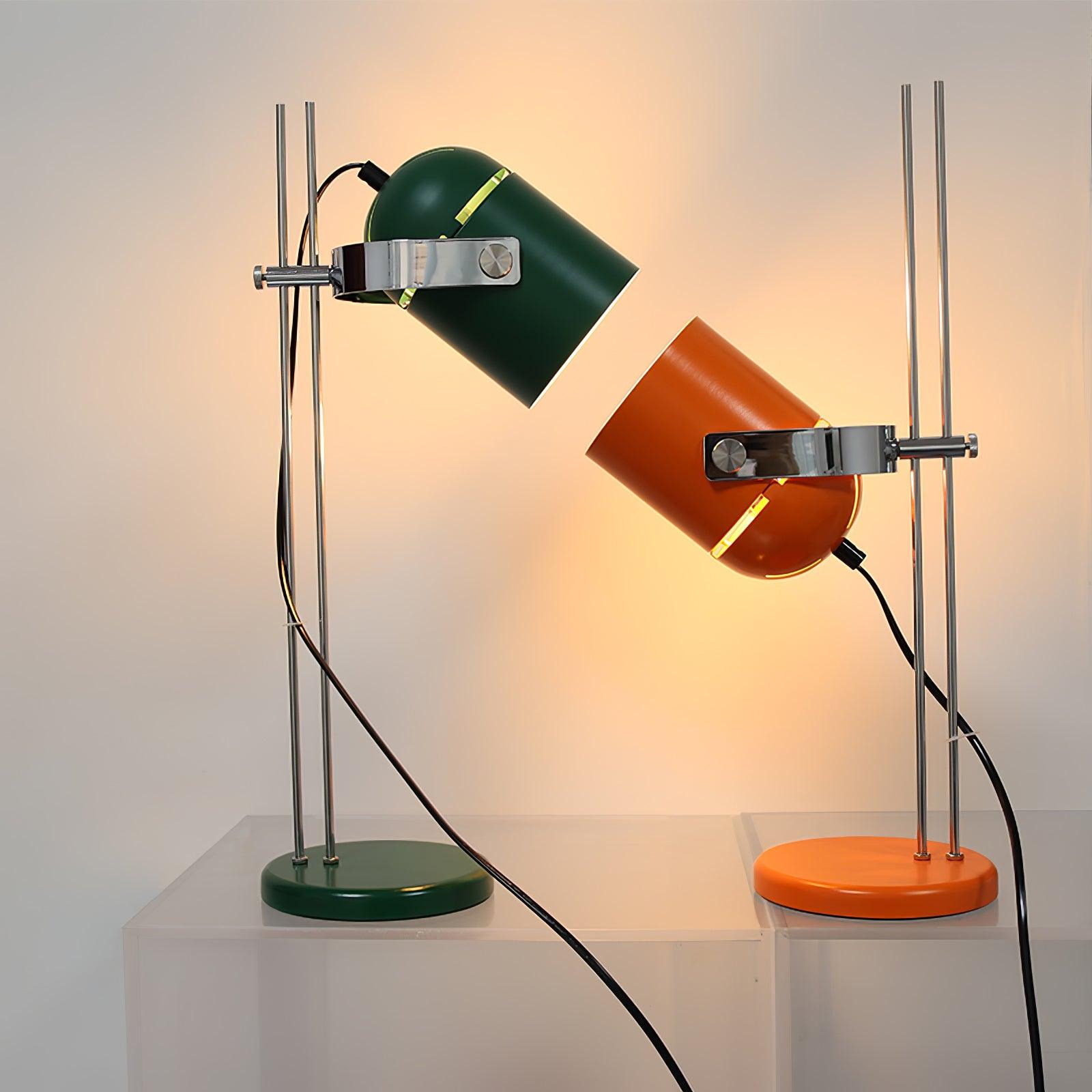 Adjustable Liftable LED Desk Lamp Height Adjustable Home Office Bedroom — Chrome Orange Green