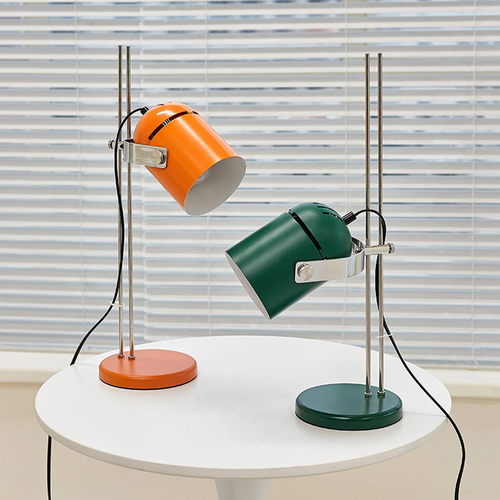 Adjustable Liftable LED Desk Lamp Height Adjustable Home Office Bedroom — Chrome Orange Green