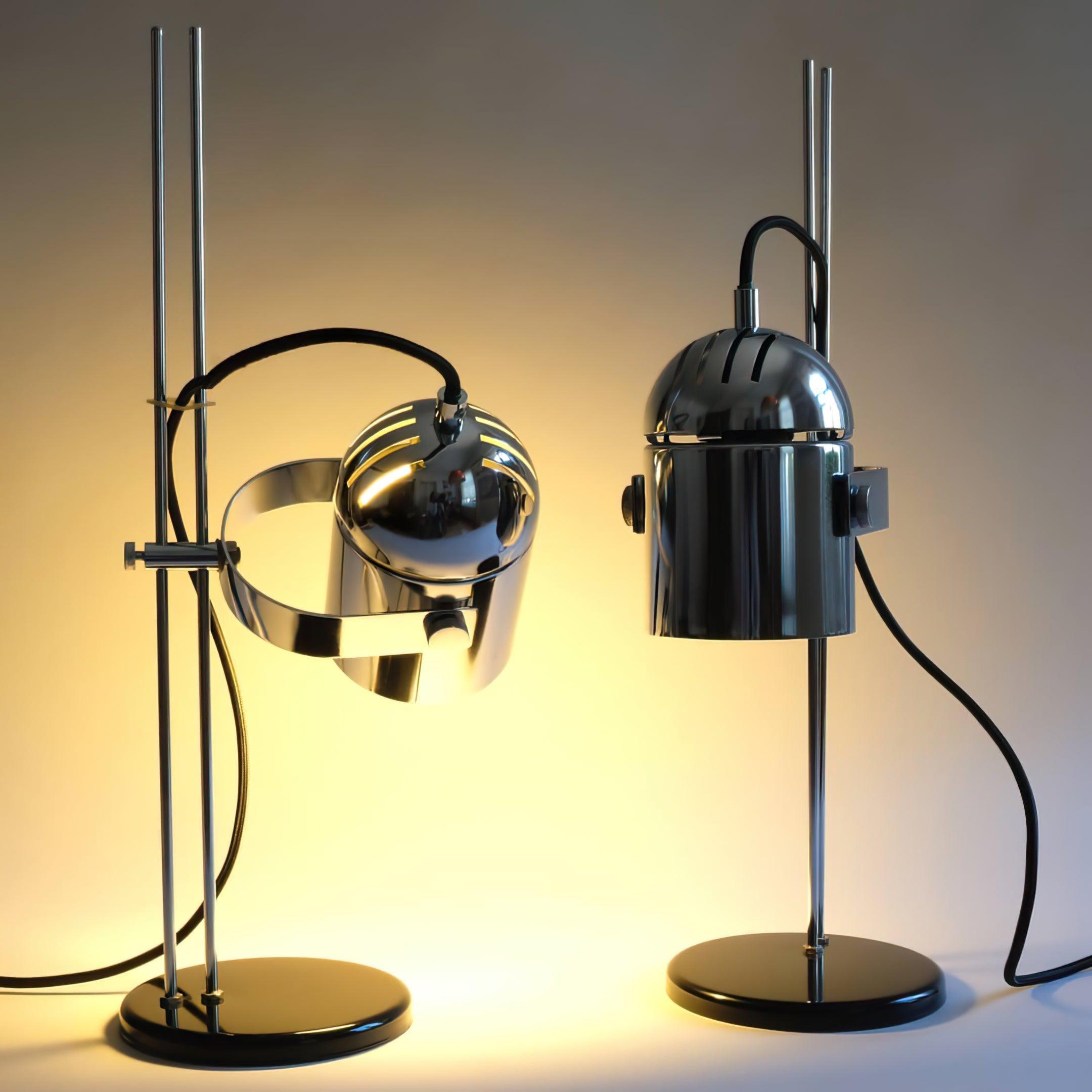 Adjustable Liftable LED Desk Lamp Height Adjustable Home Office Bedroom — Chrome Orange Green
