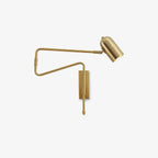 Adjustable Arm Reading Wall Lamp 360° Rotatable Bedroom Bedside Living Room — Gold Black