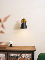 Adjustable Armed Wall Lamp Gold Black Modern Bedroom Living Room Bedside — 5 Inch