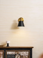 Adjustable Armed Wall Lamp Gold Black Modern Bedroom Living Room Bedside — 5 Inch