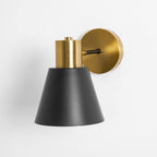 Adjustable Armed Wall Lamp Gold Black Modern Bedroom Living Room Bedside — 5 Inch