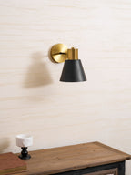 Adjustable Armed Wall Lamp Gold Black Modern Bedroom Living Room Bedside — 5 Inch