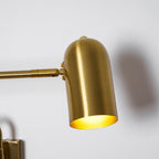 Adjustable Arm Plug-In Wall Lamp Swing Arm Bedroom Living Room Bedside — Gold Black US Plug