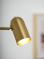 Adjustable Arm Plug-In Wall Lamp Swing Arm Bedroom Living Room Bedside — Gold Black US Plug