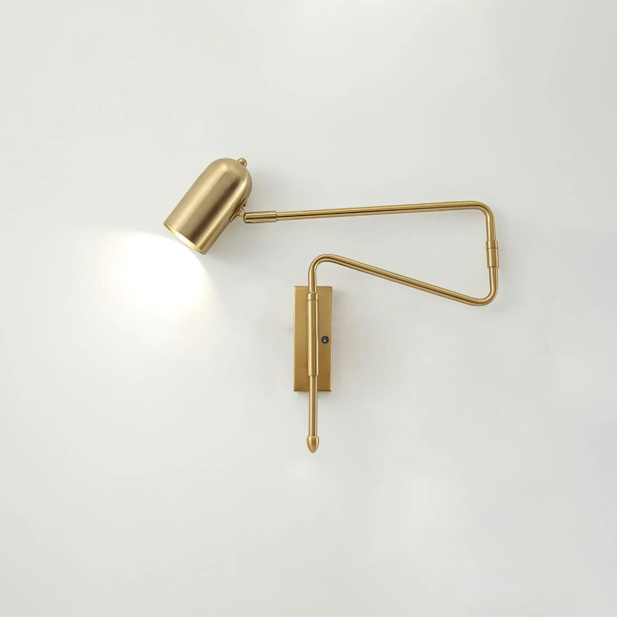 Adjustable Arm Reading Wall Lamp 360° Rotatable Bedroom Bedside Living Room — Gold Black