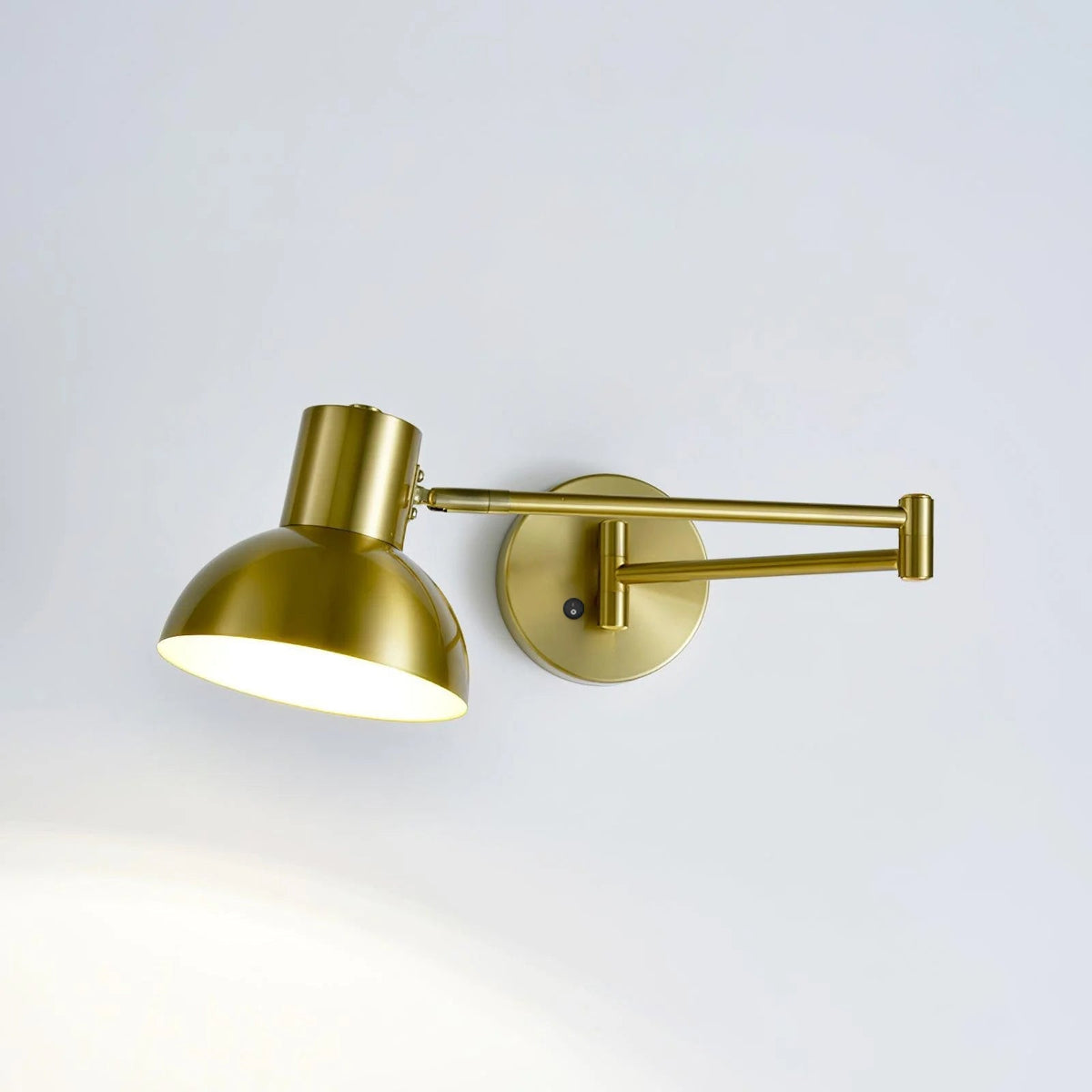 Adjustable Arm Reading Wall Lamp 360° Rotatable Bedroom Bedside Living Room — Gold Black