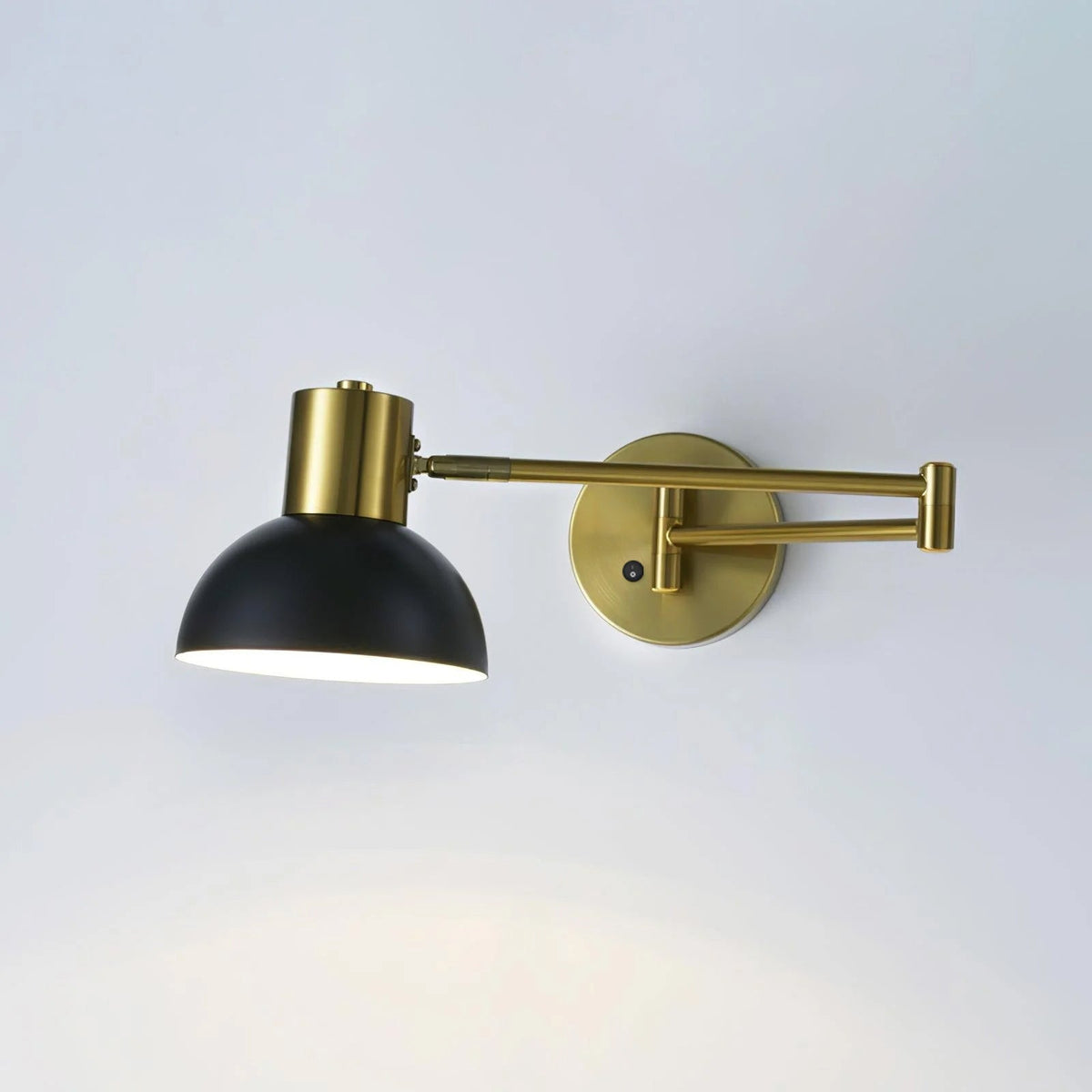 Adjustable Arm Reading Wall Lamp 360° Rotatable Bedroom Bedside Living Room — Gold Black