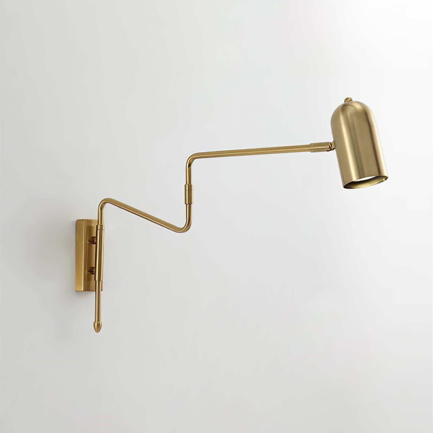 Adjustable Arm Reading Wall Lamp 360° Rotatable Bedroom Bedside Living Room — Gold Black