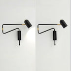Adjustable Arm Reading Wall Lamp 360° Rotatable Bedroom Bedside Living Room — Gold Black