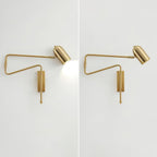 Adjustable Arm Reading Wall Lamp 360° Rotatable Bedroom Bedside Living Room — Gold Black
