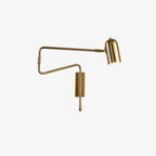 Adjustable Arm Reading Wall Lamp 360° Rotatable Bedroom Bedside Living Room — Gold Black