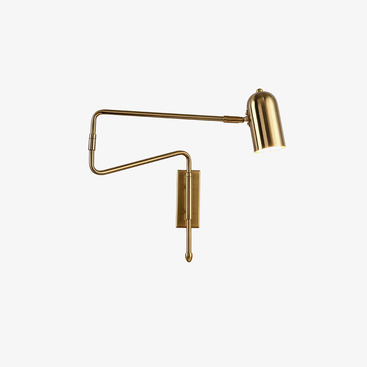 Adjustable Arm Reading Wall Lamp 360° Rotatable Bedroom Bedside Living Room — Gold Black