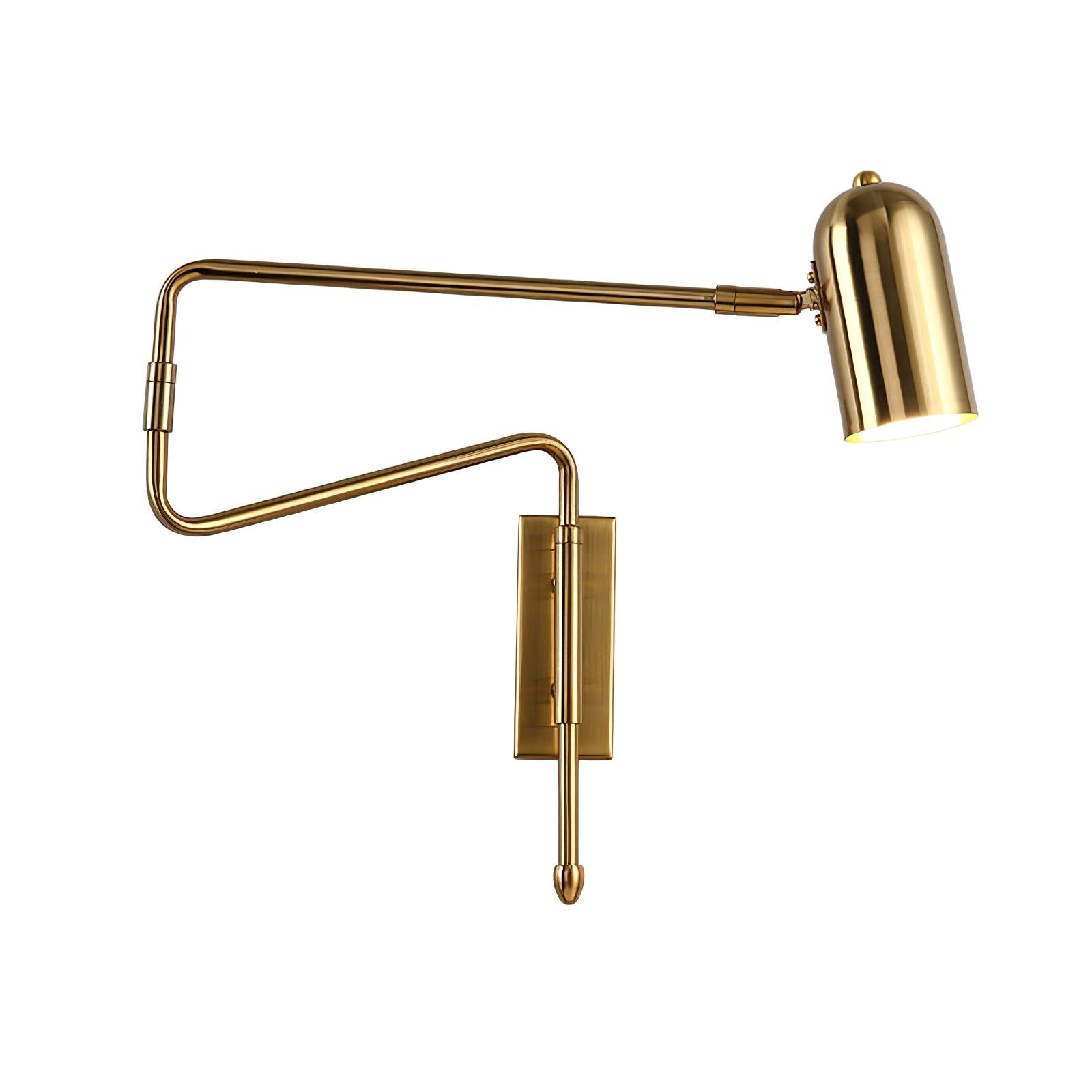 Adjustable Arm Reading Wall Lamp 360° Rotatable Bedroom Bedside Living Room — Gold Black