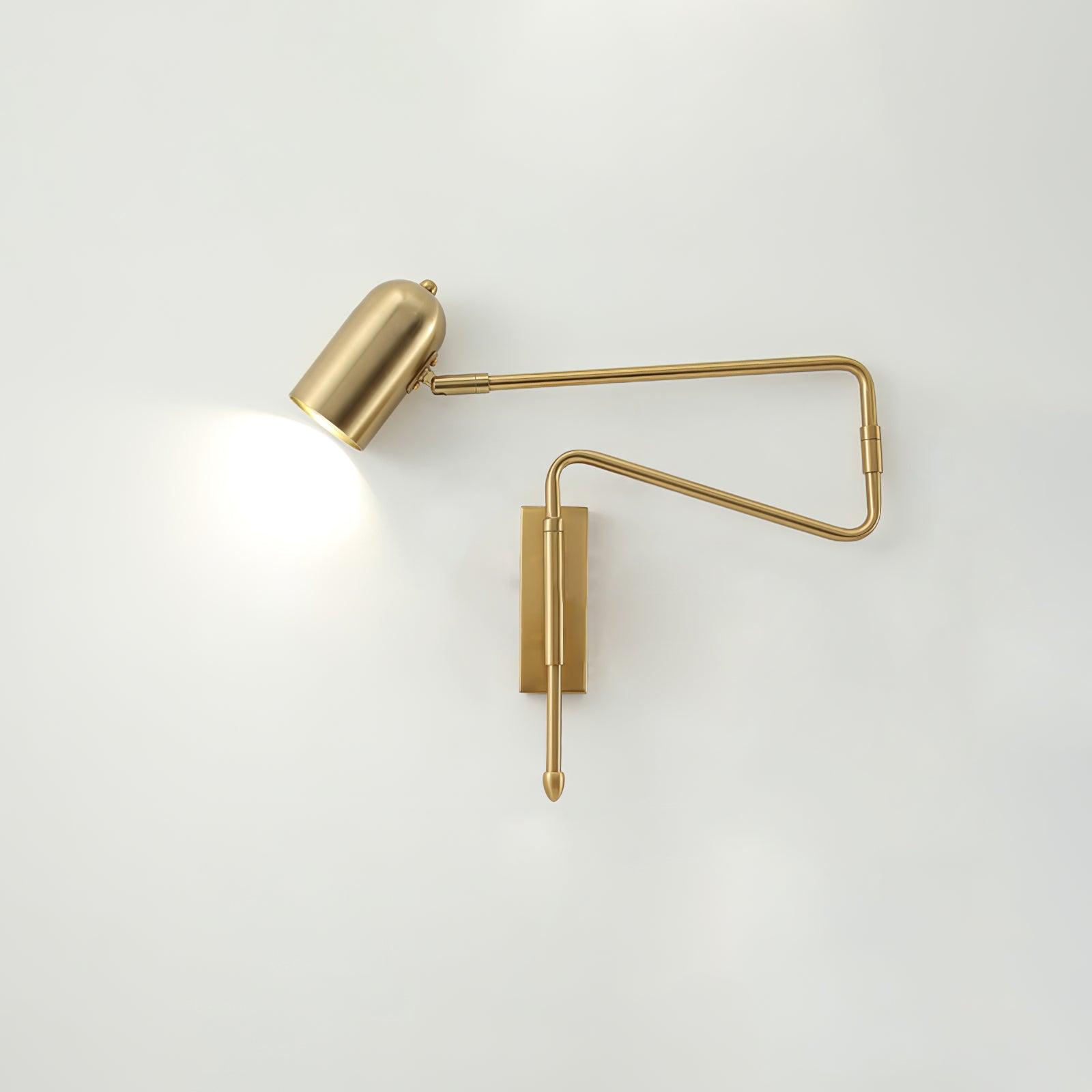 Adjustable Arm Reading Wall Lamp 360° Rotatable Bedroom Bedside Living Room — Gold Black