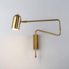 Adjustable Arm Reading Wall Lamp 360° Rotatable Bedroom Bedside Living Room — Gold Black