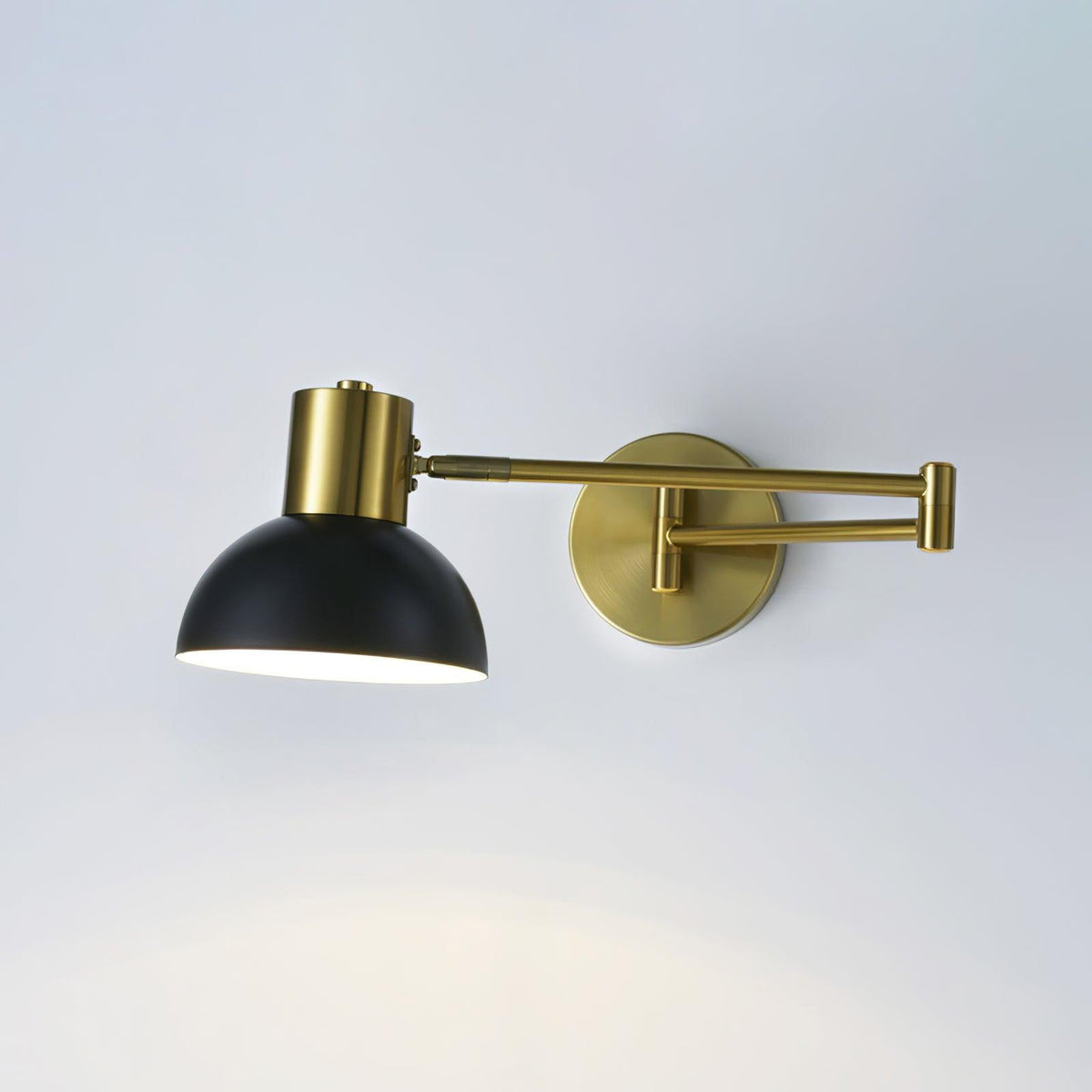 Adjustable Arm Reading Wall Lamp 360° Rotatable Bedroom Bedside Living Room — Gold Black