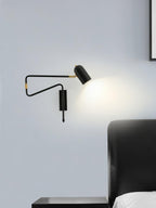 Adjustable Arm Reading Wall Lamp 360° Rotatable Bedroom Bedside Living Room — Gold Black