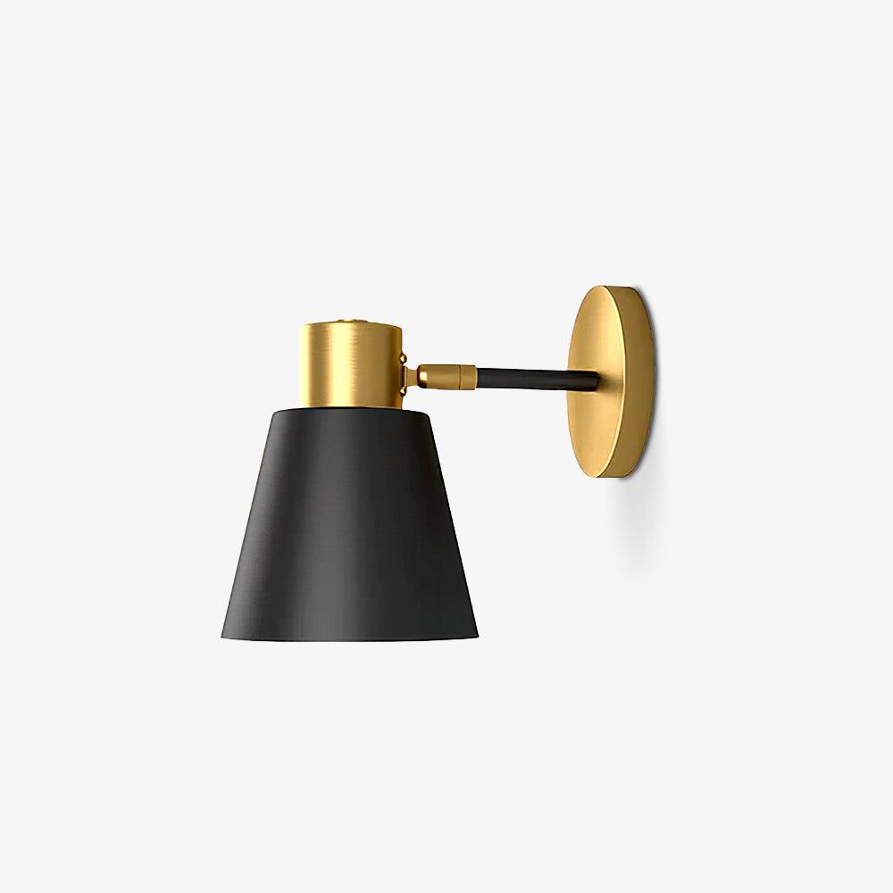 Adjustable armed wall lamp gold black modern bedroom living room bedside — 5 inch