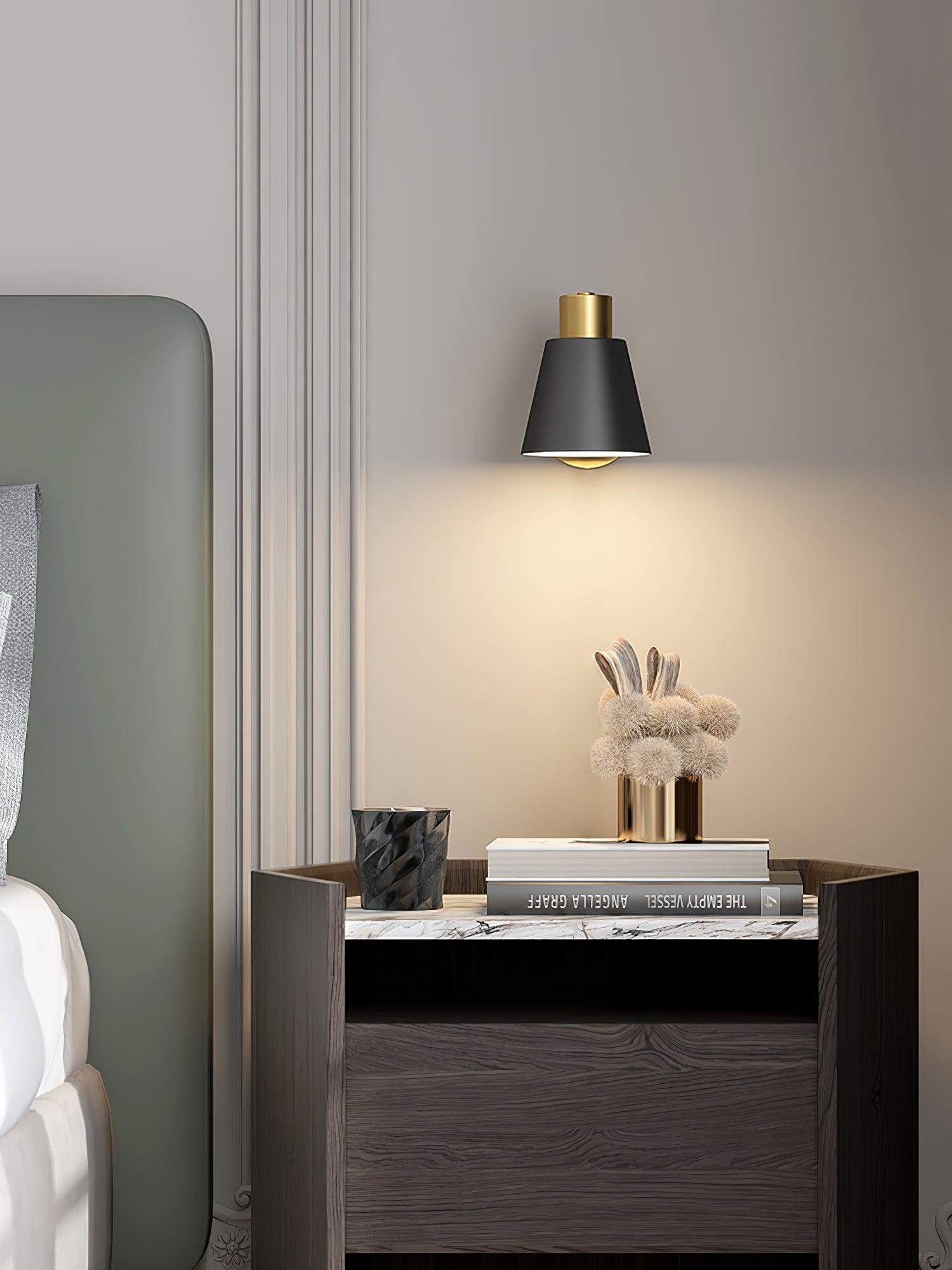 Adjustable Armed Wall Lamp Gold Black Modern Bedroom Living Room Bedside — 5 Inch