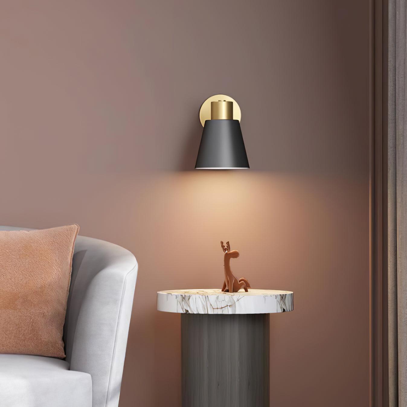 Adjustable Armed Wall Lamp Gold Black Modern Bedroom Living Room Bedside — 5 Inch