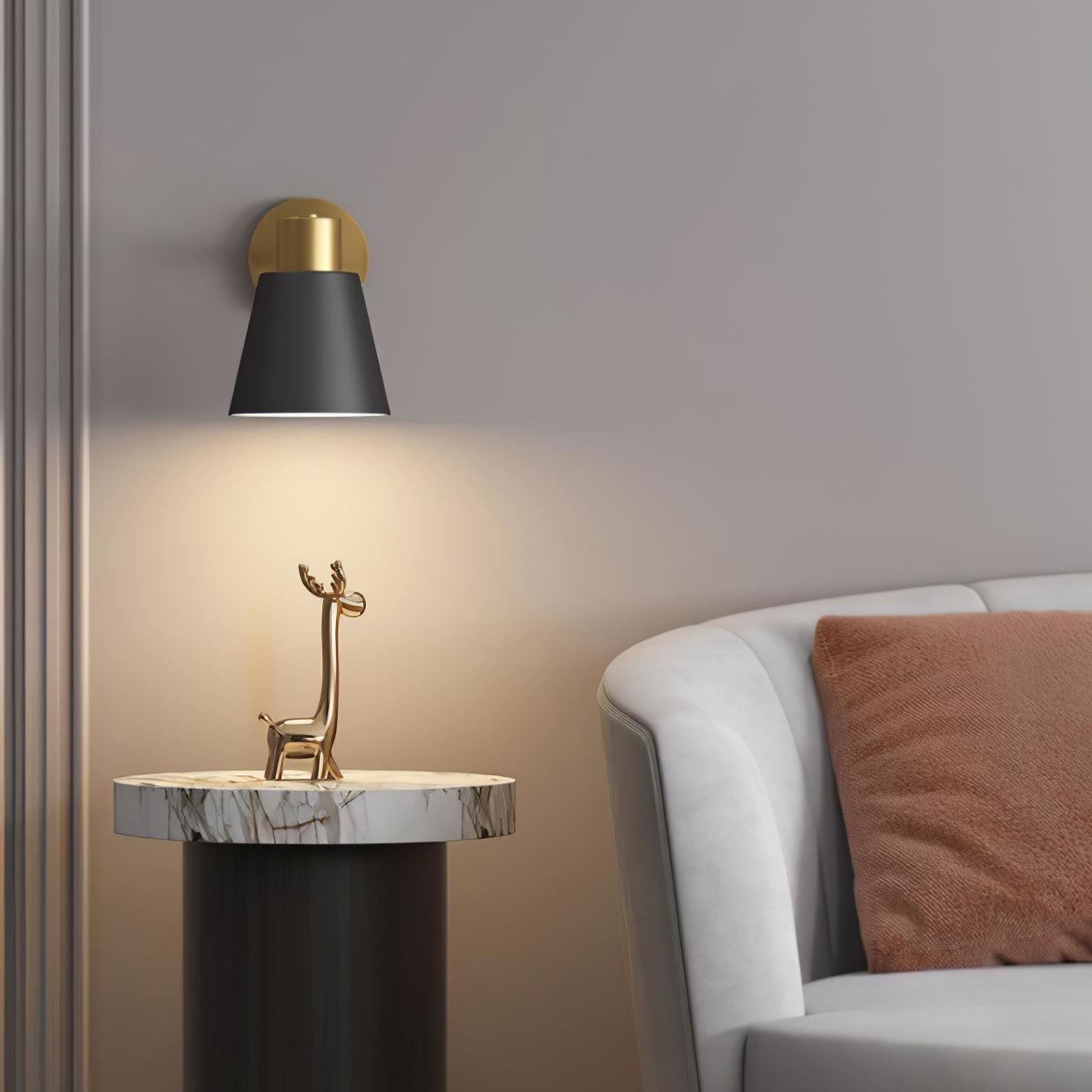 Adjustable Armed Wall Lamp Gold Black Modern Bedroom Living Room Bedside — 5 Inch