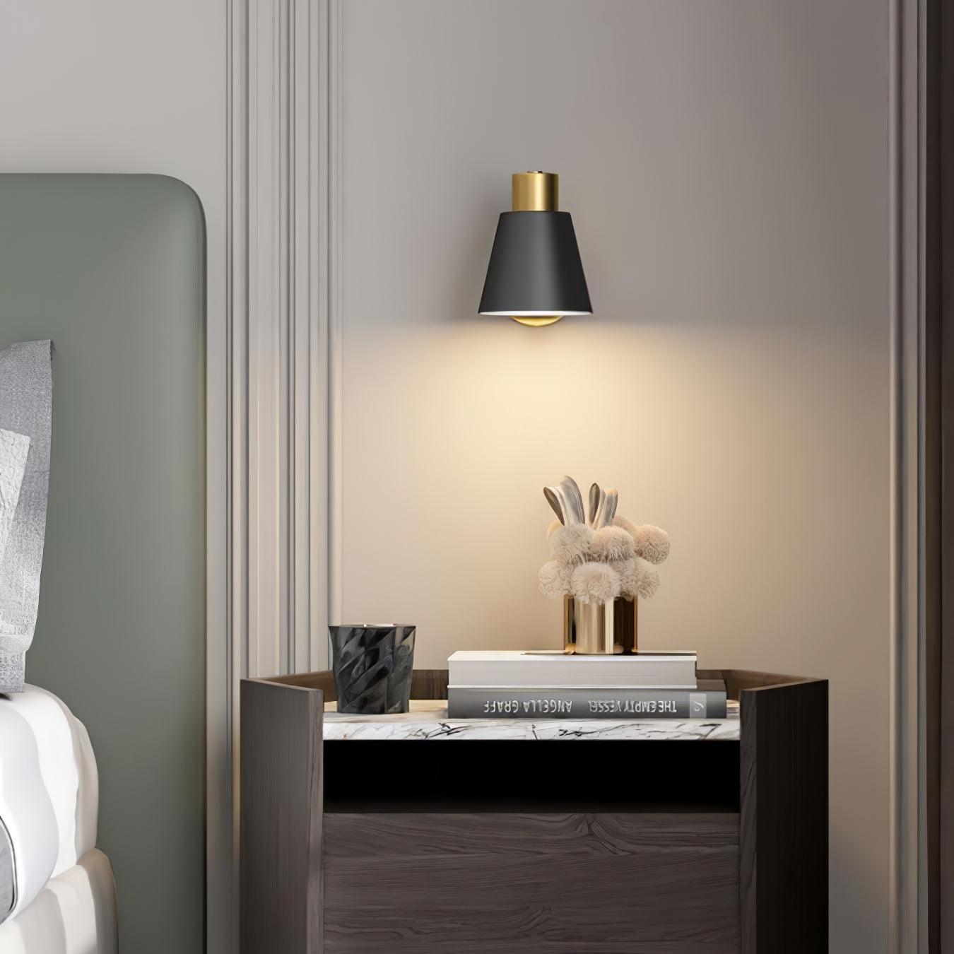 Adjustable Armed Wall Lamp Gold Black Modern Bedroom Living Room Bedside — 5 Inch