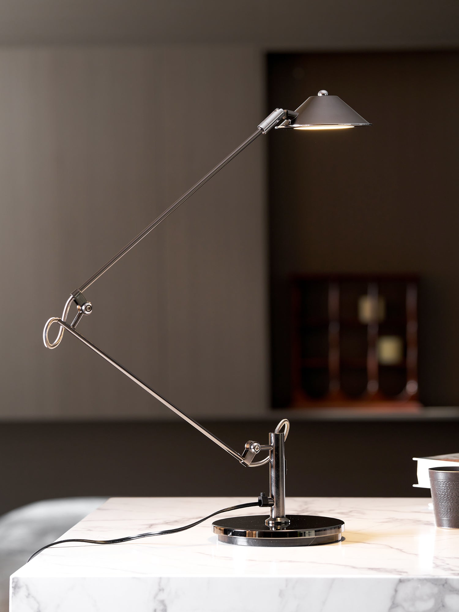 Adjustable Black Office Task Lamp Metal Cone Shade Desk Home Office Study — 7 Inch
