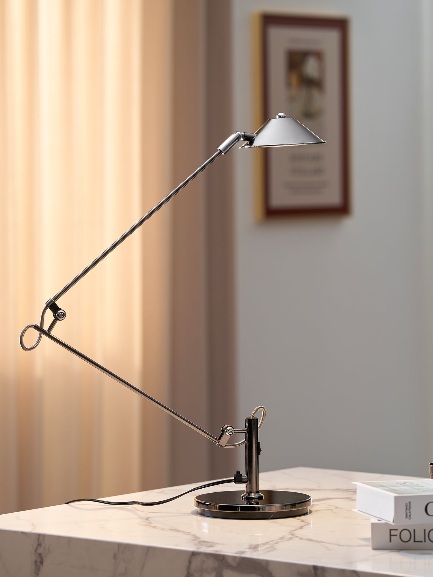 Adjustable Black Office Task Lamp Metal Cone Shade Desk Home Office Study — 7 Inch