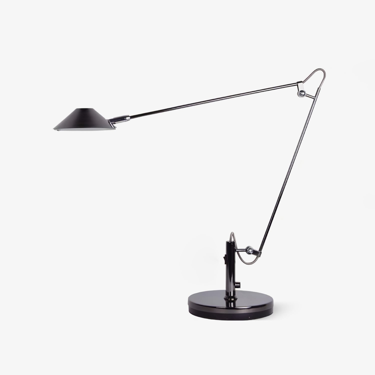 Adjustable black office task lamp metal cone shade desk home office study — 7 inch US plug