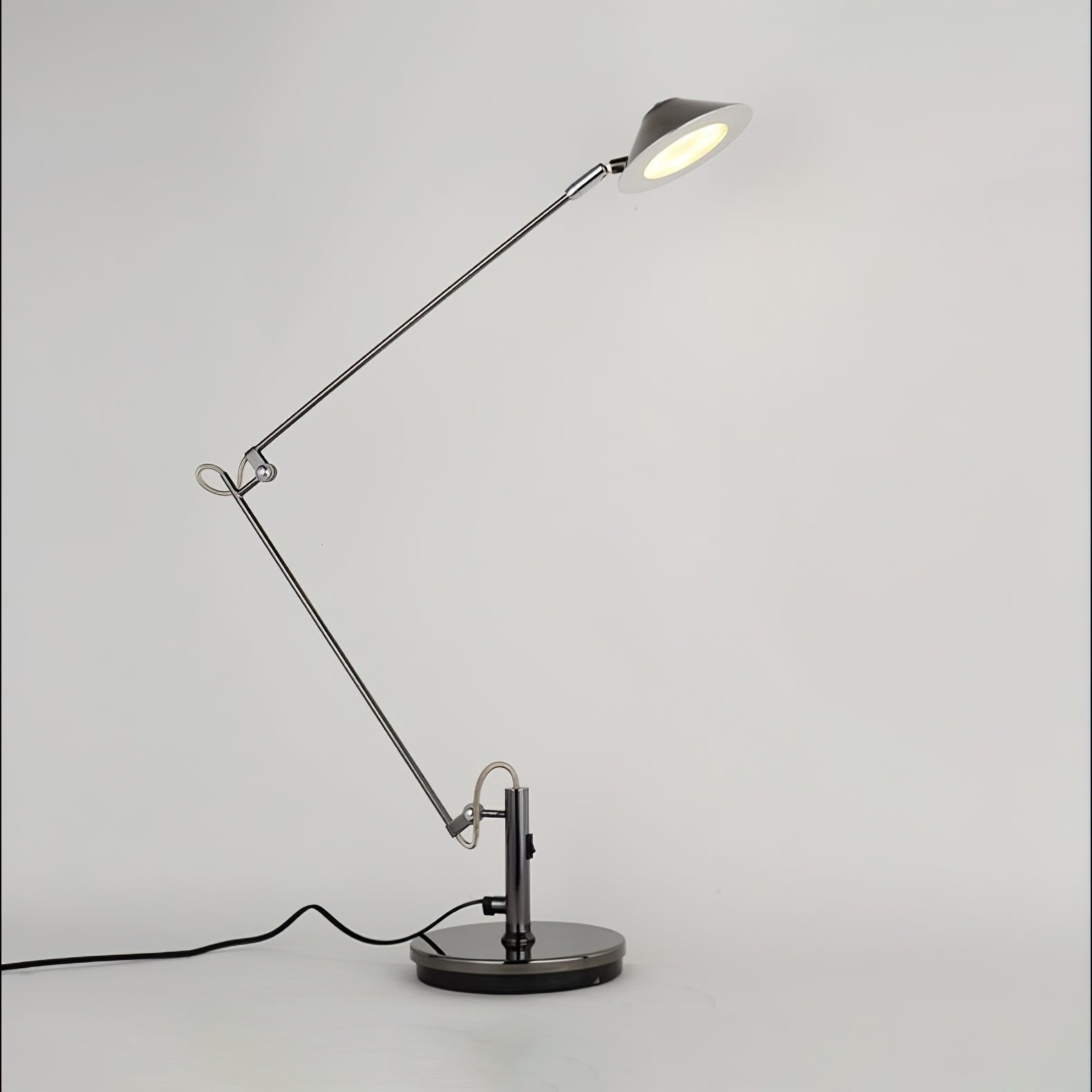 Adjustable Black Office Task Lamp Metal Cone Shade Desk Home Office Study — 7 Inch